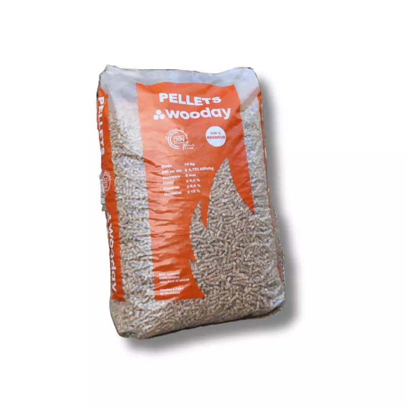 Pellet Wooday - Palette de 65 sacs de 15 kg Pellet Wooday - Palette de 65 sacs de 15 kg