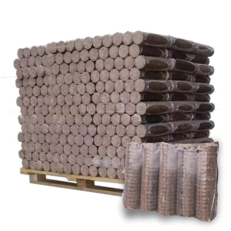 Bois Densifié Confort - 96 paquets de 5 bûches - Palette environ 925kgs Bois Densifié Confort - 96 paquets de 5 bûches - Palette environ 925kgs