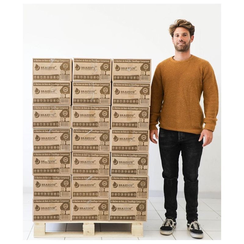 Bois Densifié Premium - 80 cartons de 6 bûches - Palette environ 960kgs Bois Densifié Premium - 80 cartons de 6 bûches - Palette environ 960kgs