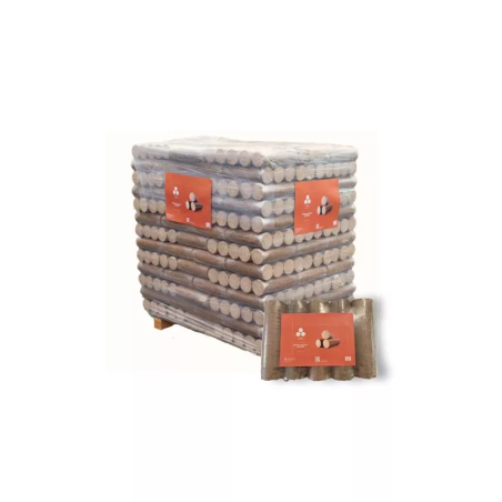 Bois Densifié Premium - 96 paquets de 5 bûches - Palette environ 925kgs